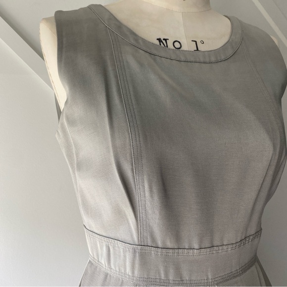Pink Tartan Silver Taffeta Pleated Sleeveless Flare Dress - 2 - Picture 5 of 13